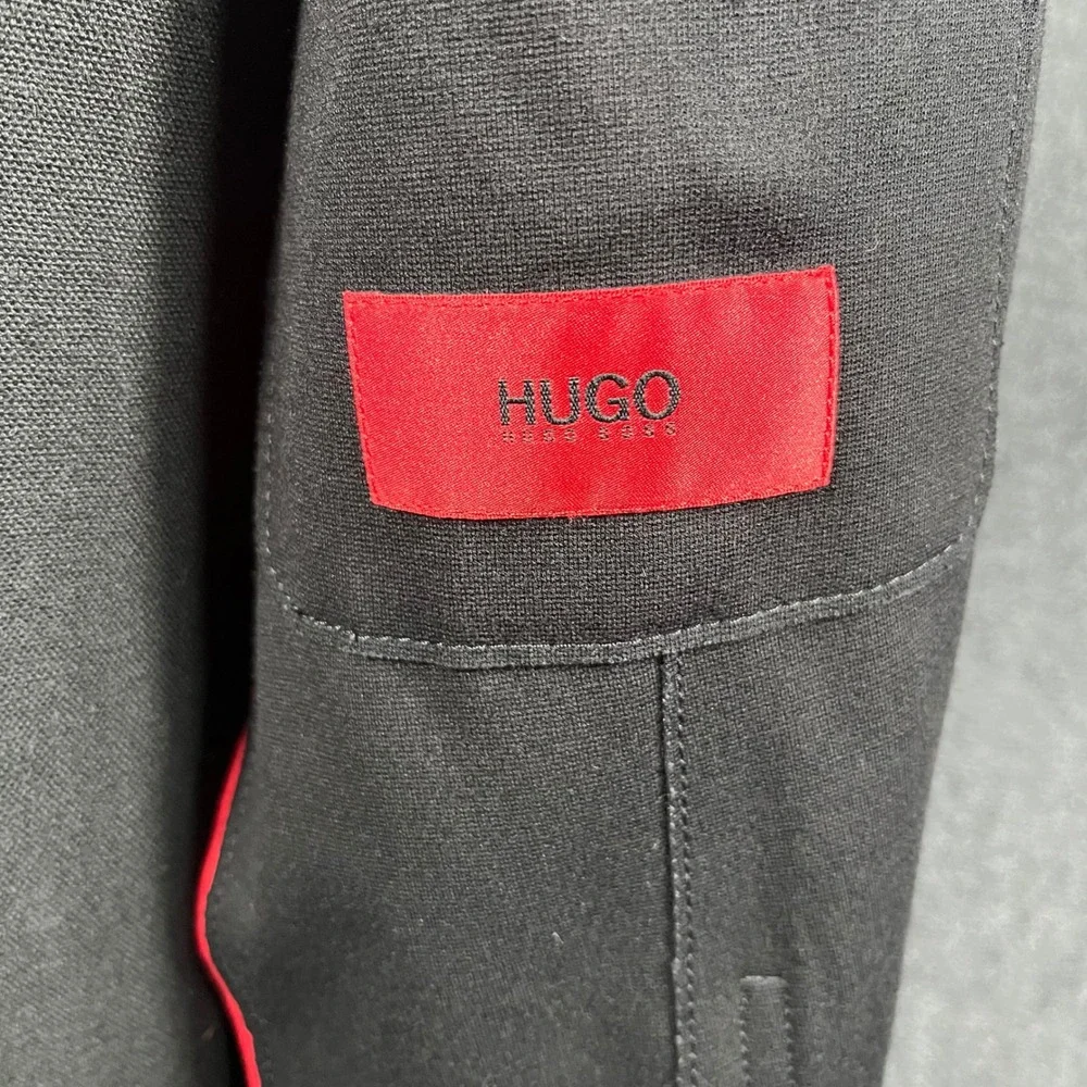 Hugo Boss Unstructured Blazer Mens 40R Black Viscose Blend Stretch Sport Coat